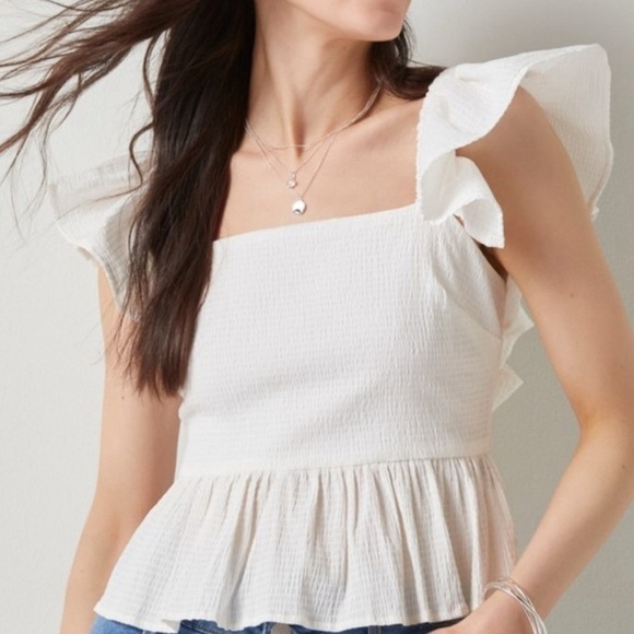 NWT Mi Ami from Francesca’s Jessie Bow Back Peplum Blouse Size M - Picture 2 of 10